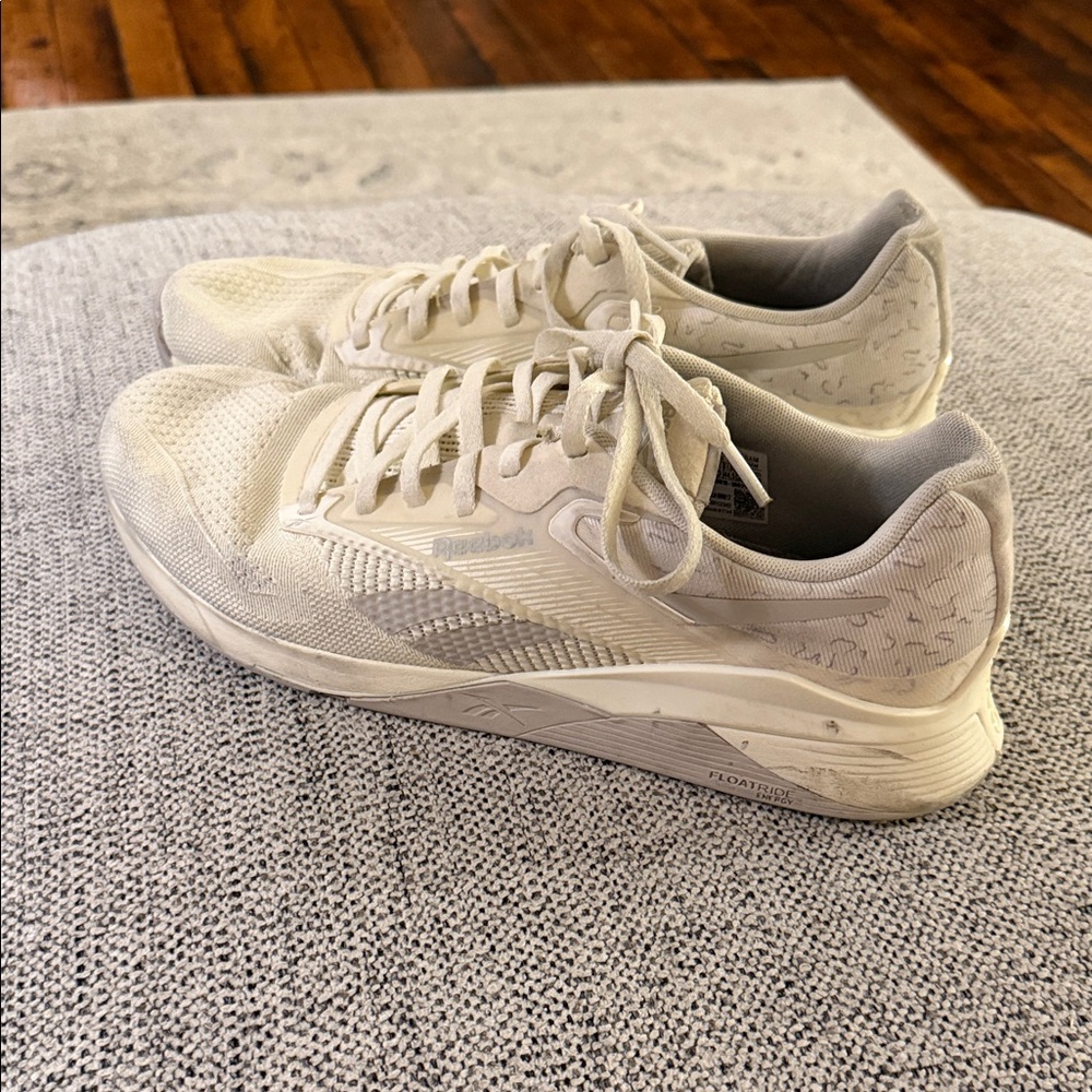 Reebok NANO X4 Cream and White Athletic Shoes